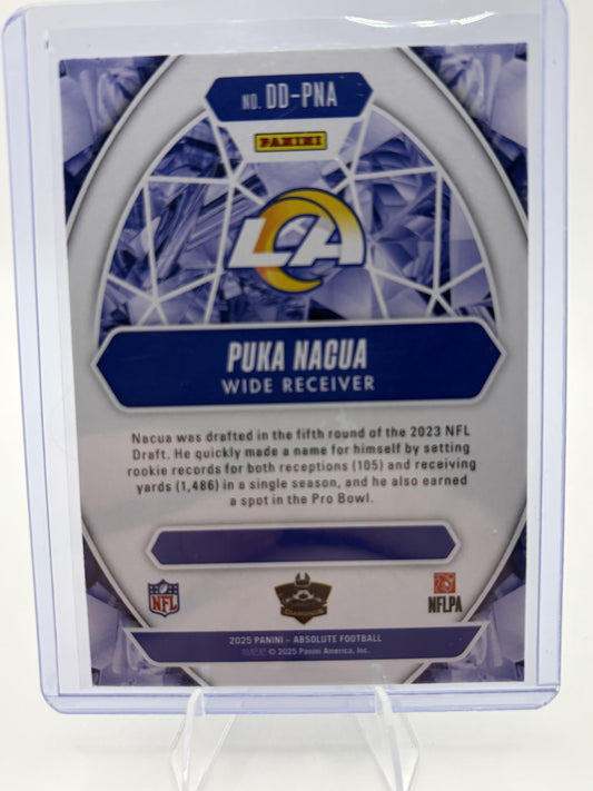 2025 Absolute Puka Nacua Draft Diamonds Insert Card #DD-PNA Rams