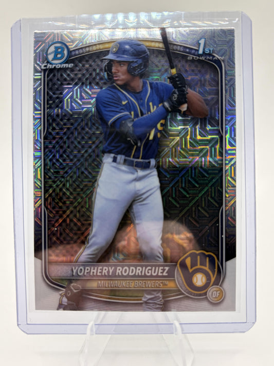 2025 Bowman Chrome Yophery Rodriguez 1st Bowman Mojo Refractor Card BCP-36