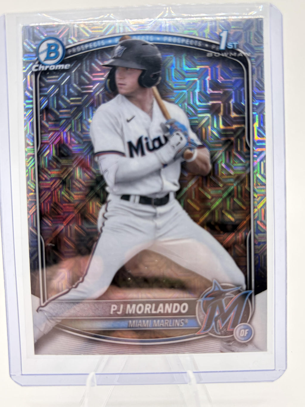 2025 Bowman Chrome PJ Morlando 1st Bowman Mojo Refractor Card BCP-91 Marlins