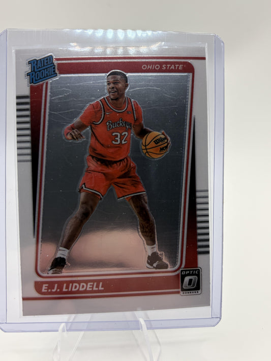2022 Donruss Optic E.J. Liddell Rated Rookie Holo Card #8 Ohio State Buckeyes