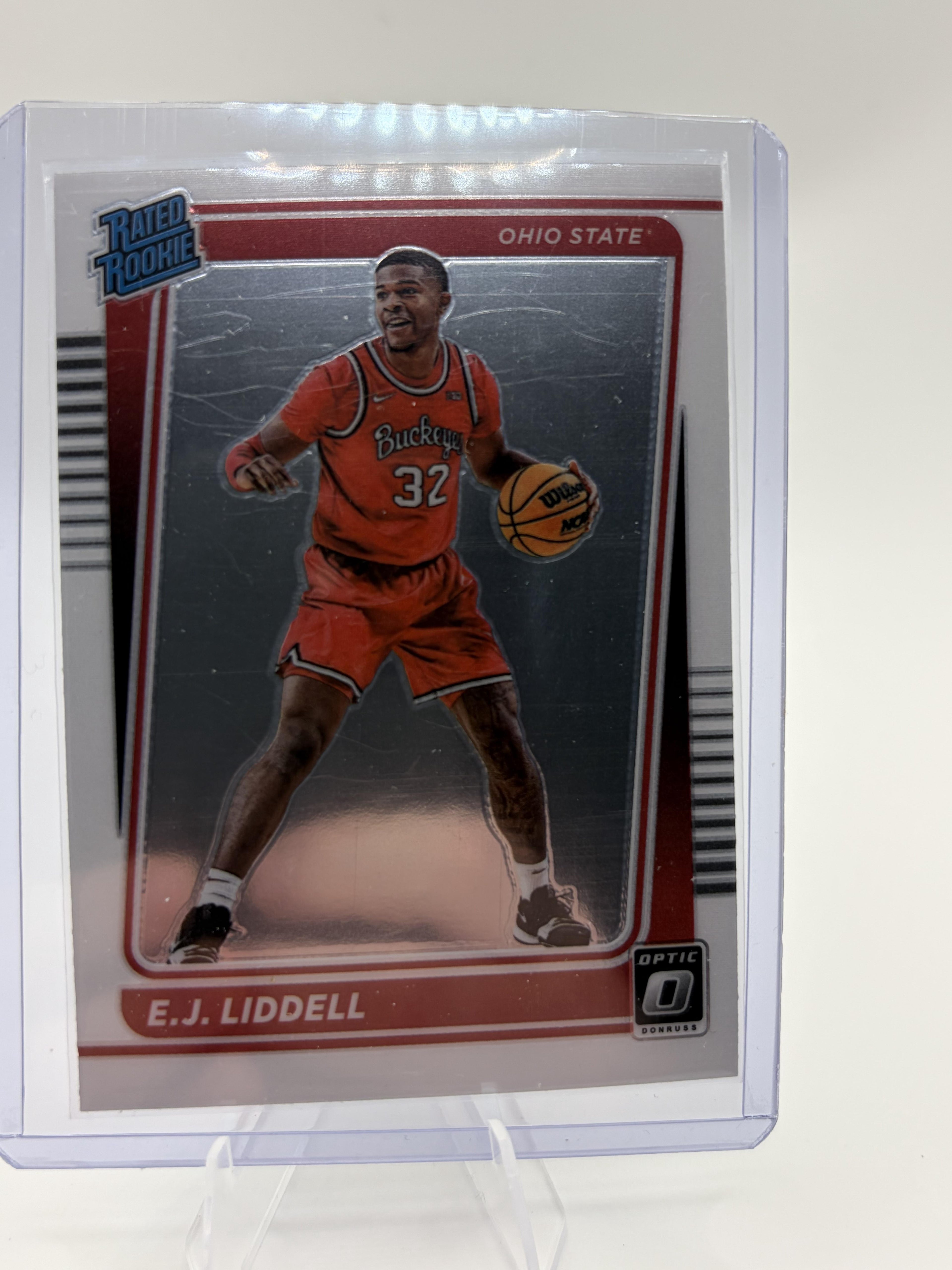 2022 Donruss Optic E.J. Liddell Rated Rookie Holo Card #8 Ohio State Buckeyes