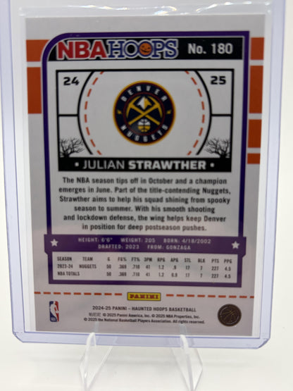 2024 NBA Hoops Julian Strawther Haunted Hoops Orange Pumpkin Card #180 Nuggets