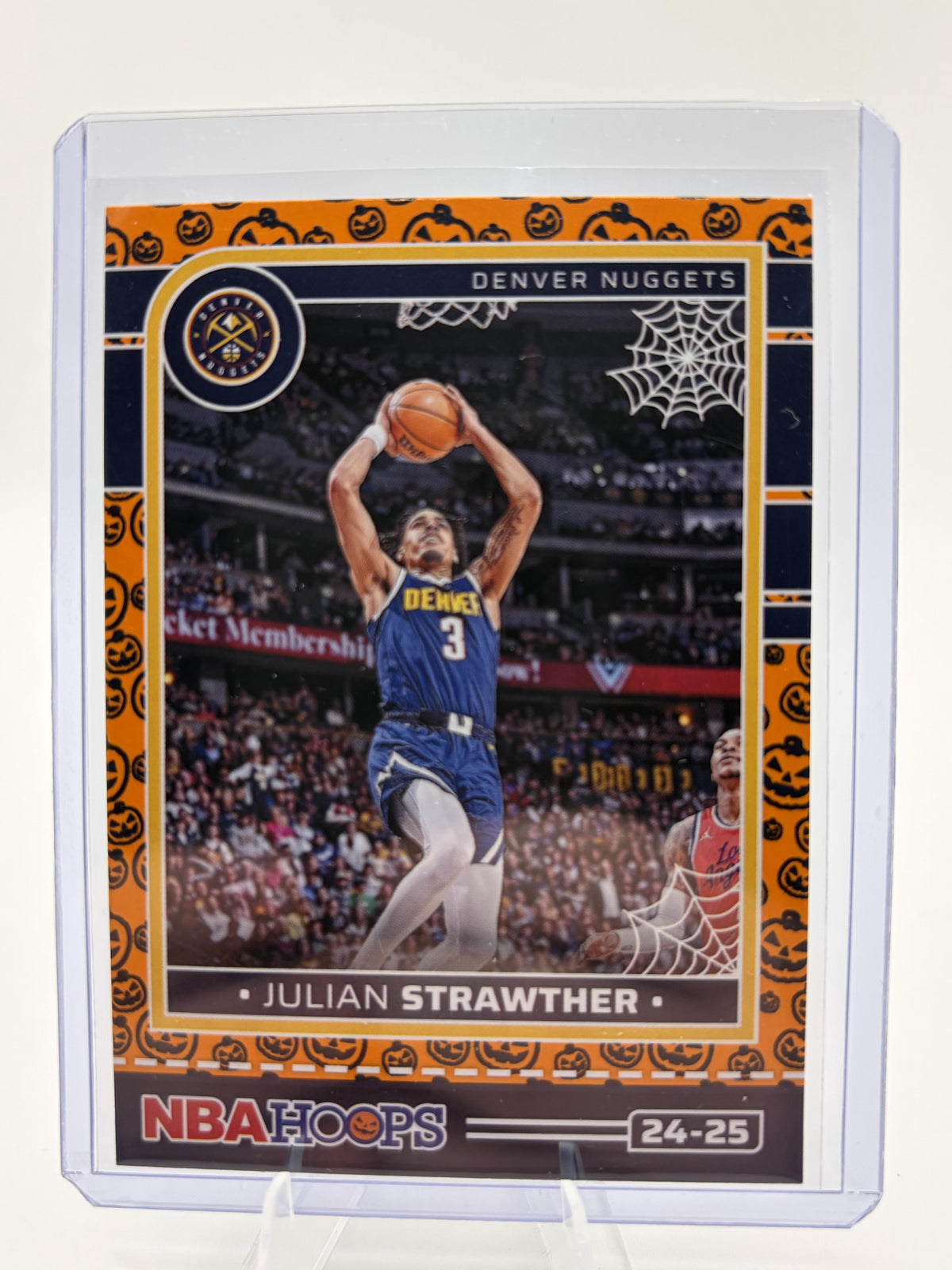 2024 NBA Hoops Julian Strawther Haunted Hoops Orange Pumpkin Card #180 Nuggets