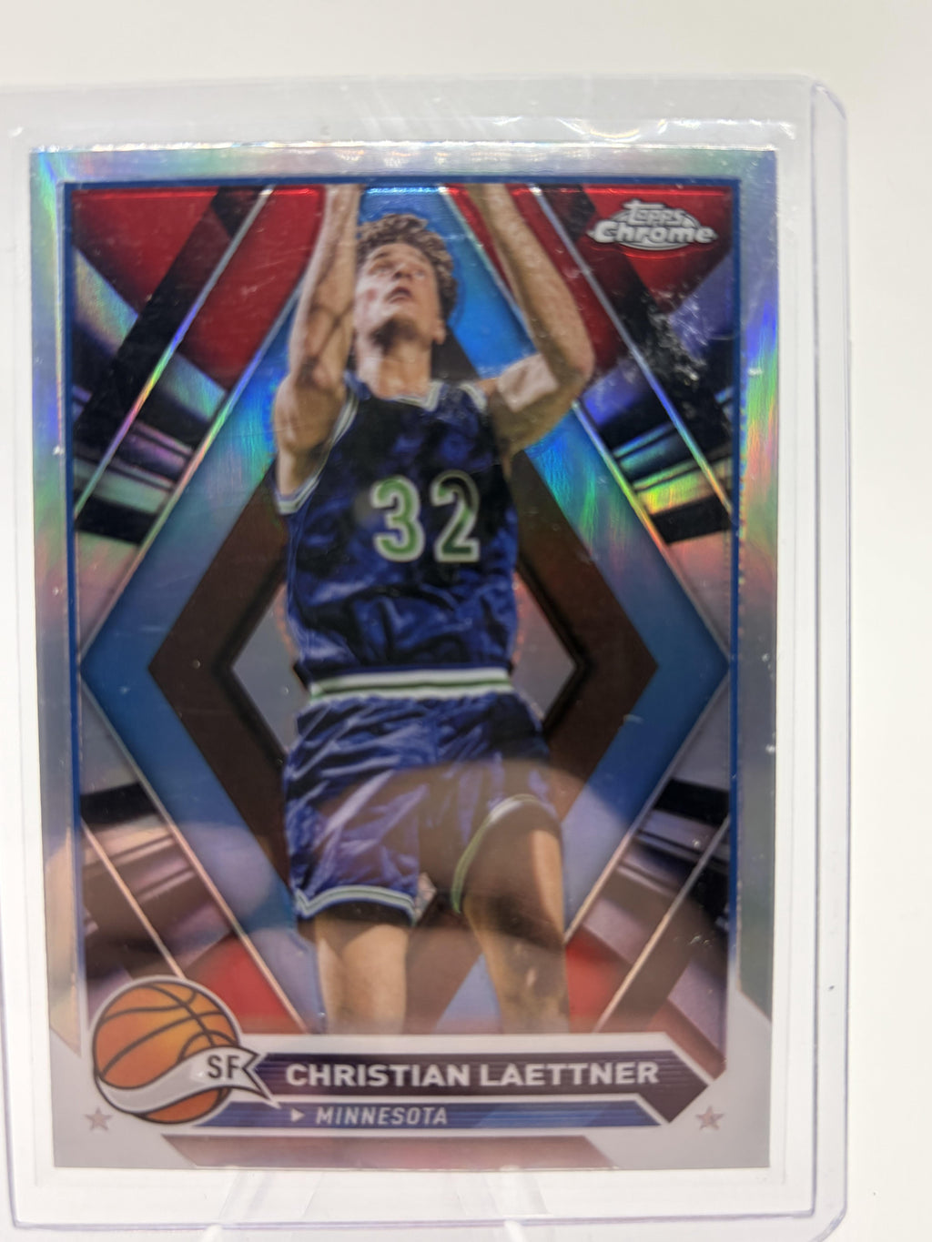2024 Topps Chrome Christian Laettner Refractor Card #36 Minnesota Timberwolves