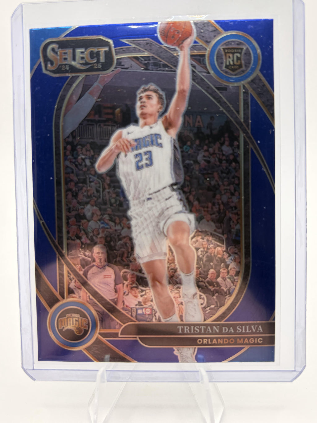 2024-25 Panini Select Tristan Da Silva Blue Courtside Prizm Card #272 Magic RC