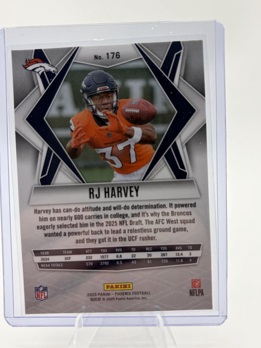 2025 Panini Phoenix RJ Harvey RC Rookie Denver Broncos Card #176