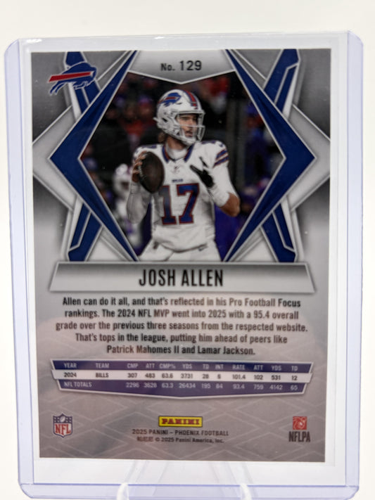 2025 Panini Phoenix Josh Allen Silver Prizm Buffalo Bills Card #129