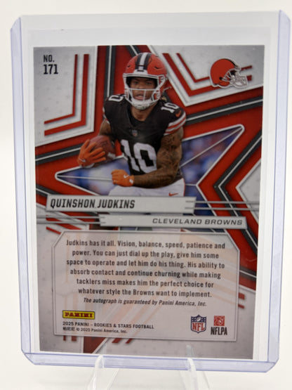 2025 Panini Rookies & Stars Quinshon Judkins Rookie Card #171 Browns RC