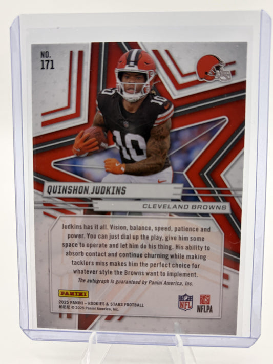 2025 Panini Rookies & Stars Quinshon Judkins Rookie Card #171 Browns RC