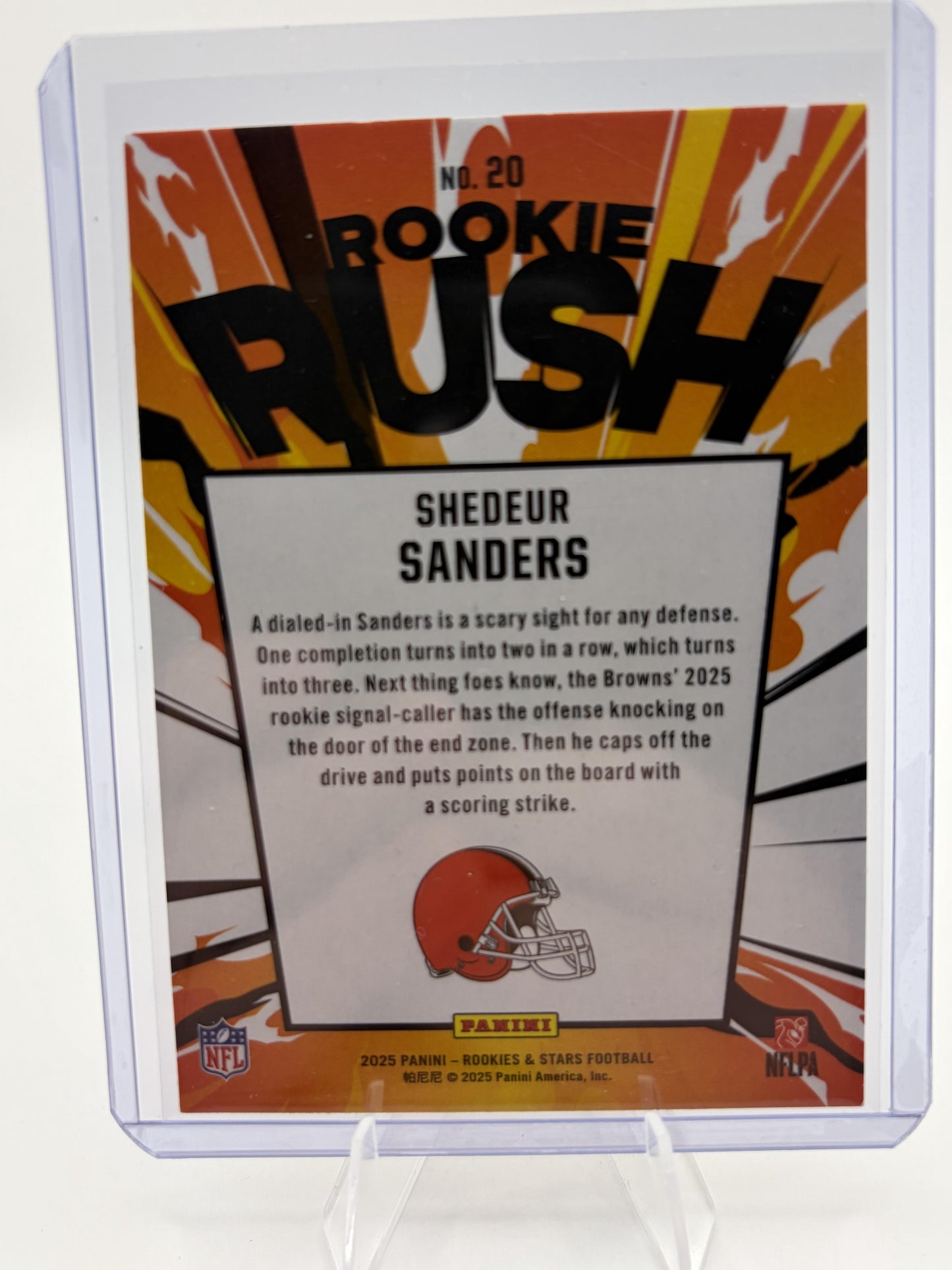 2025 Panini Rookies & Stars Shedeur Sanders Rookie Rush RC Card #20 Browns