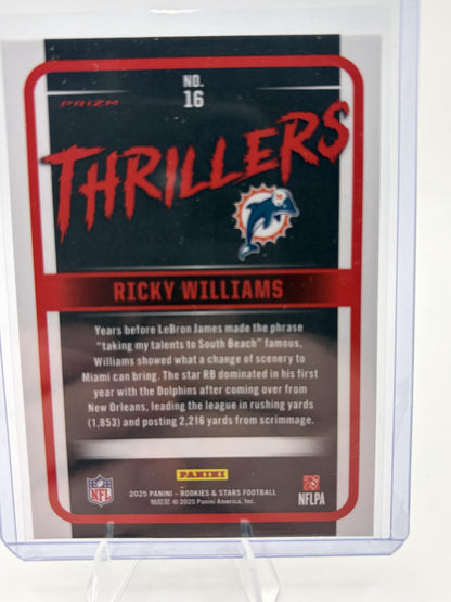 2025 Panini Rookies & Stars Ricky Williams Thrillers Silver Prizm Card #16