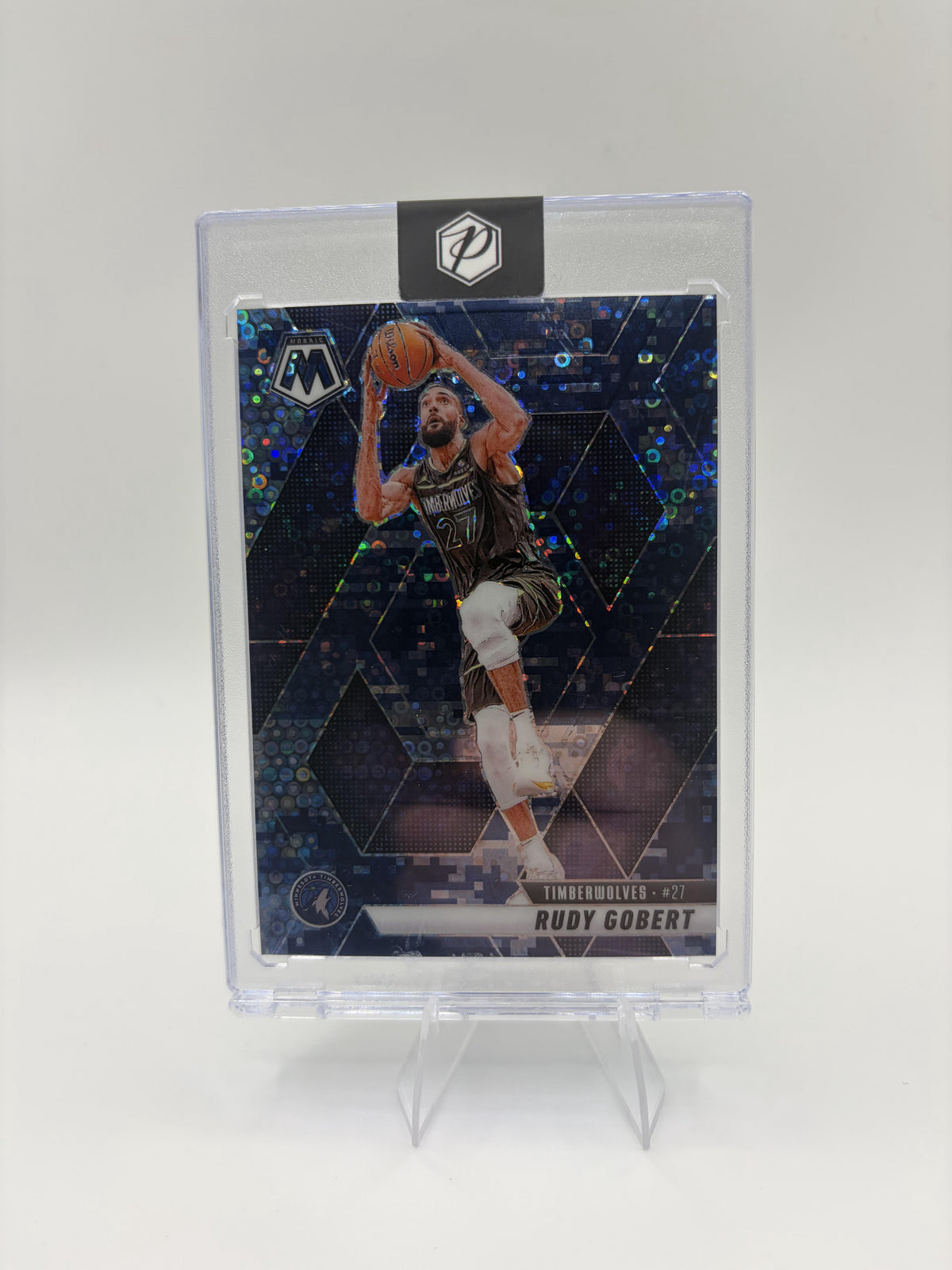 2024 Panini Mosaic Rudy Gobert Blue Camo Disco Prizm Card /35 Timberwolves #89