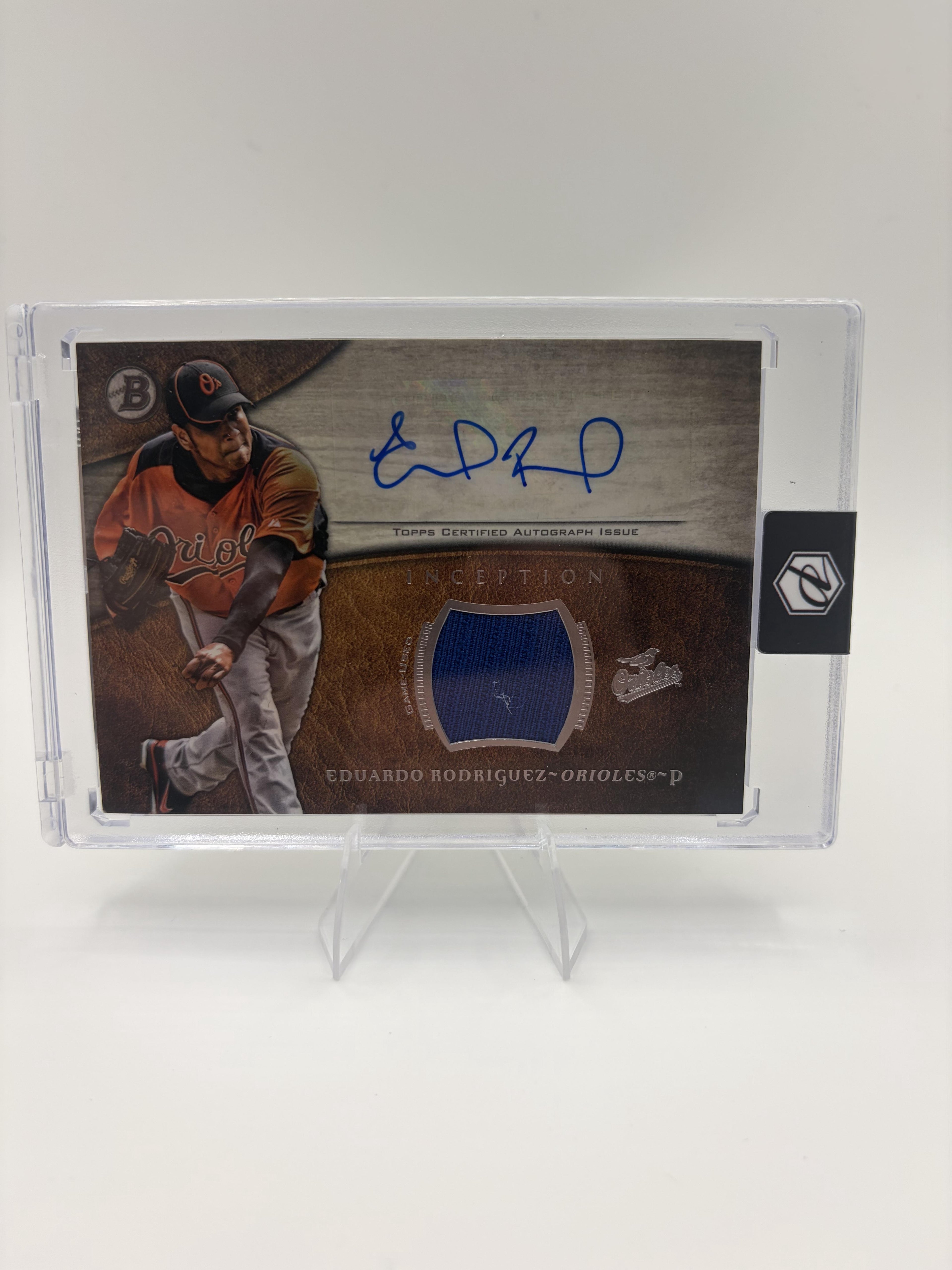 2014 Bowman Inception Eduardo Rodriguez Rookie Auto Patch Card AR-ER Orioles