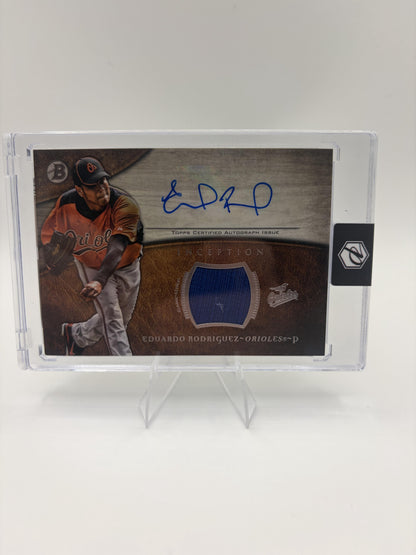 2014 Bowman Inception Eduardo Rodriguez Rookie Auto Patch Card AR-ER Orioles