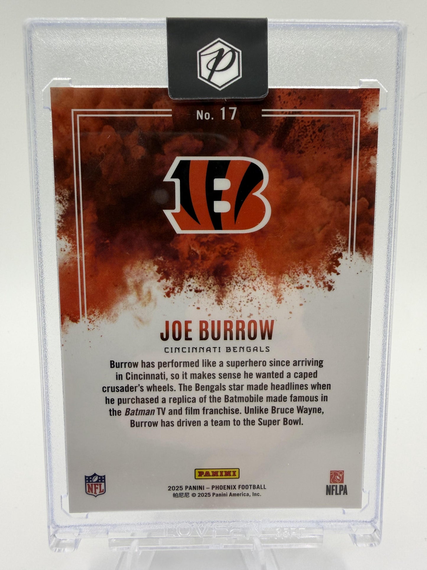 2025 Panini Phoenix Joe Burrow Color Burst Parallel Case Hit? Bengals Card #17