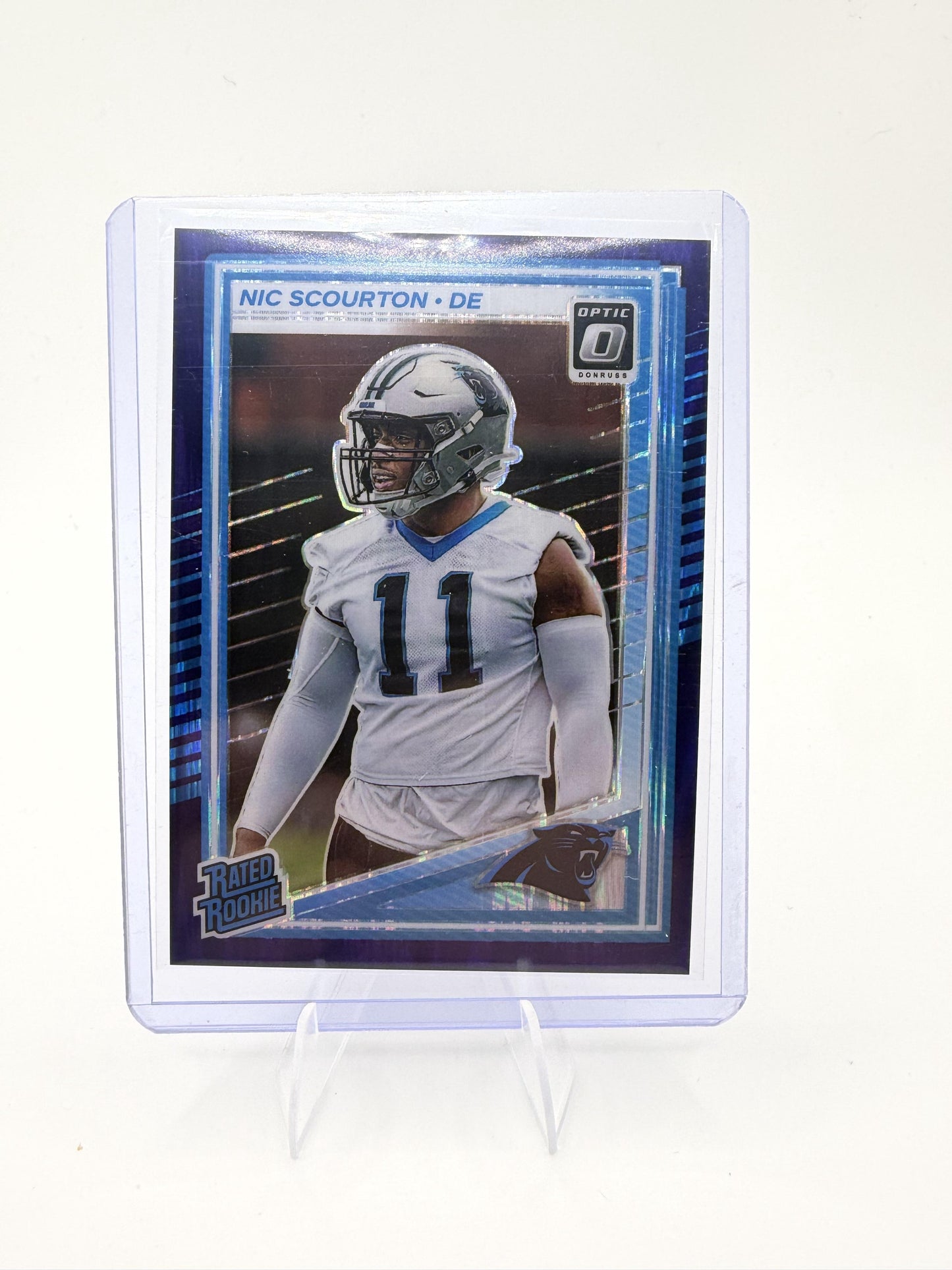 2025 Donruss Optic Nic Scourton Rated Rookie Silver Holo Prizm Card #270 RC