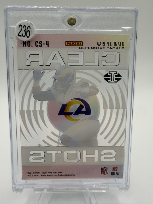 2021 Panini Illusions Aaron Donald Clear Shots Acetate Insert #CS-4 Rams Card