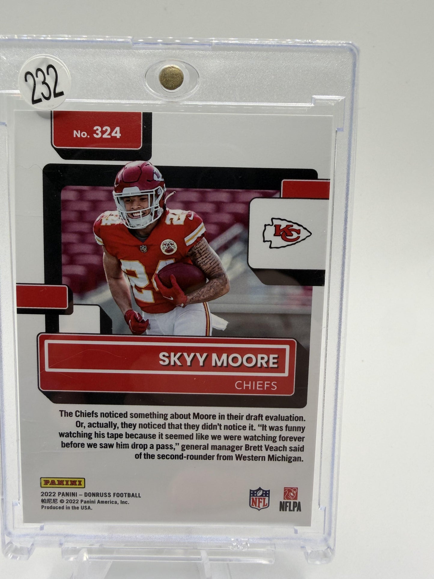 2022 Panini Donruss Skyy Moore Rated Rookie Press Proof Gold #324 Chiefs Card