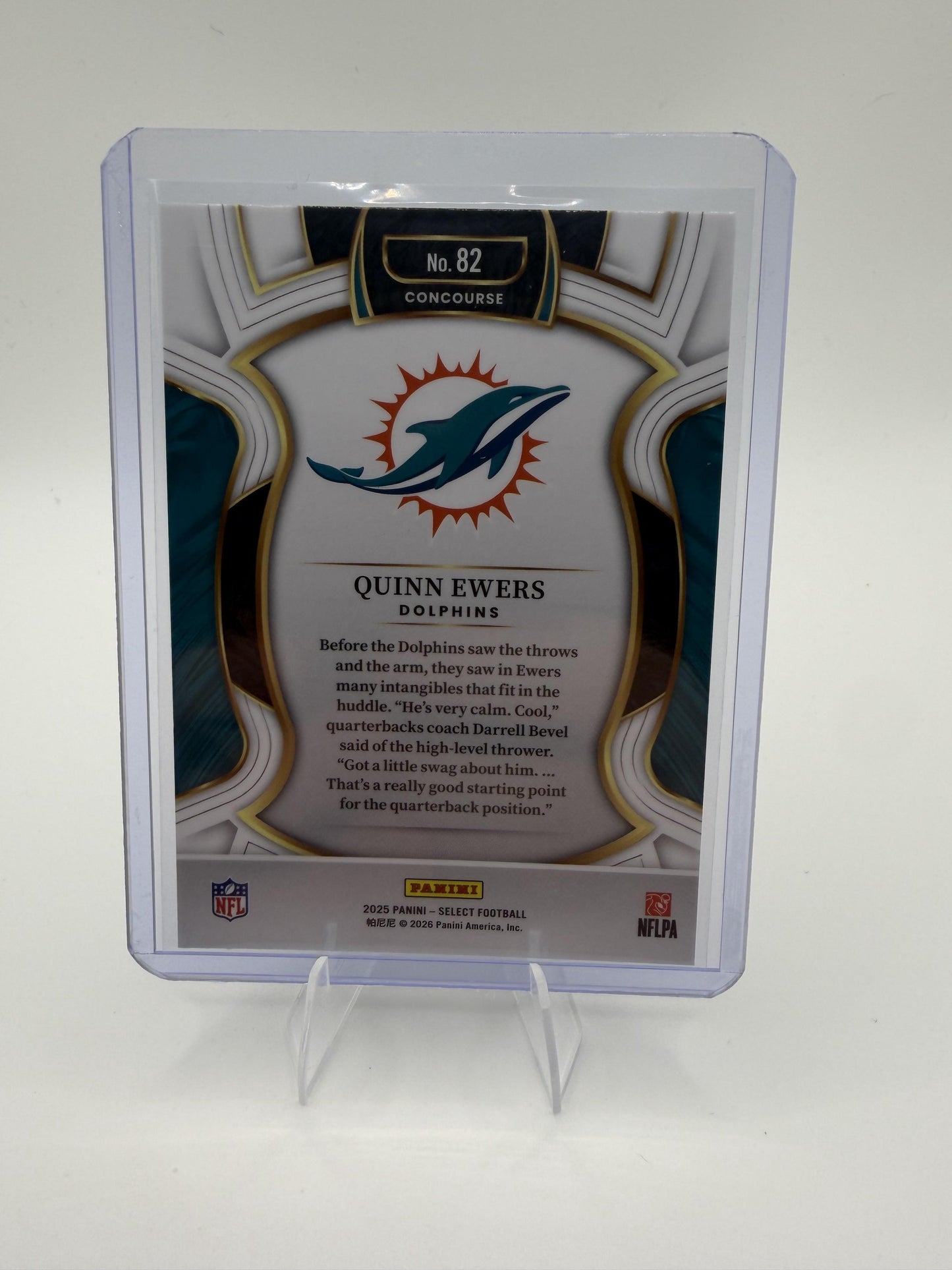 Quinn Ewers 2025 Panini Select Concourse Dolphins Rookie Card #82
