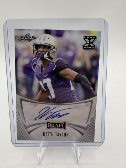 Keith Taylor 2021 Leaf Draft Authentic Signed Autograph Rookie Card #BA-KT3