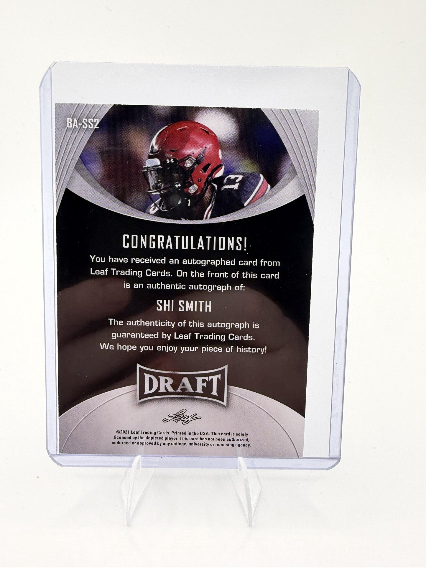 Shi Smith 2021 Leaf Draft Authentic Signed Autograph Rookie Card #BA-SS2