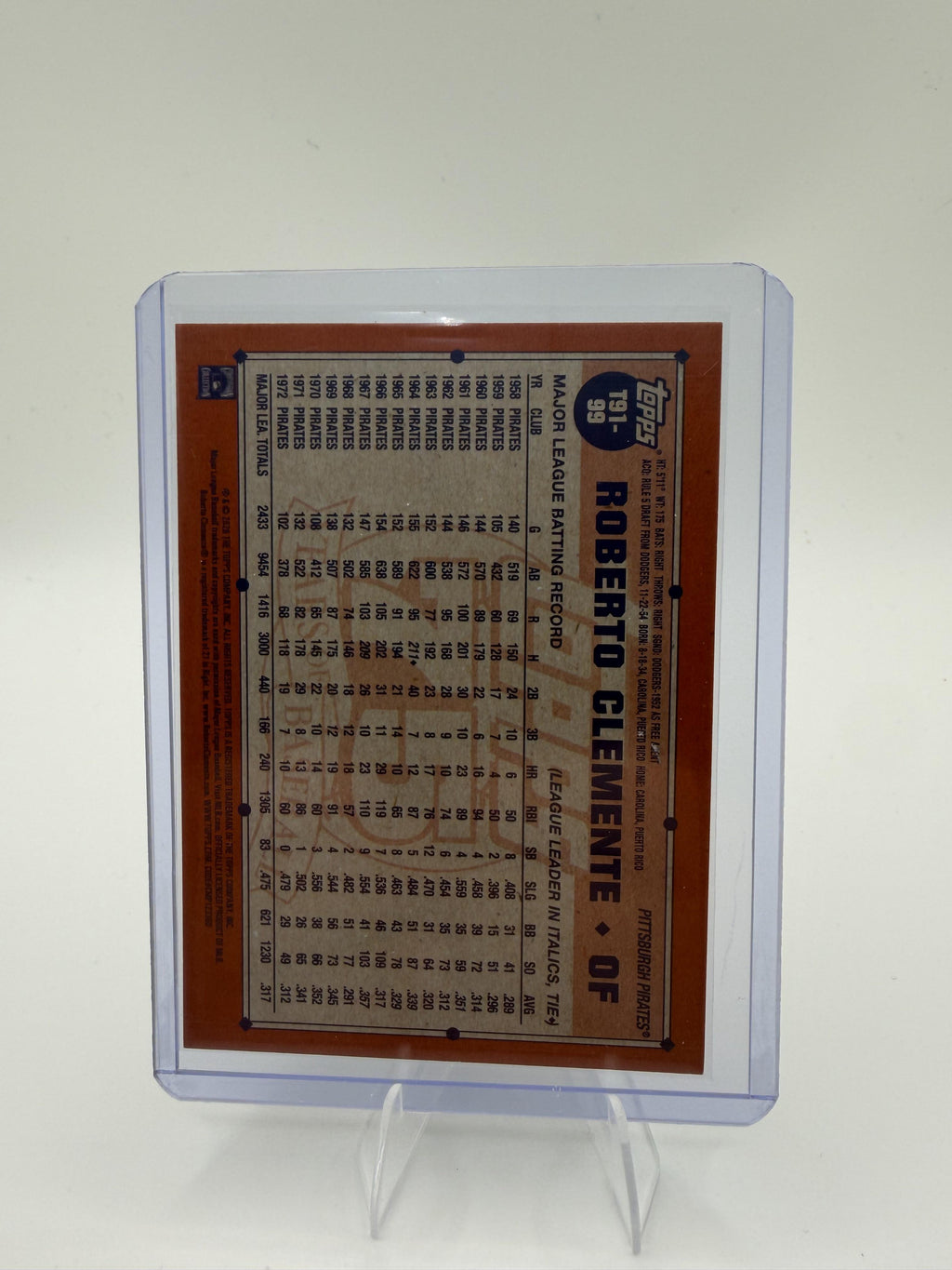 2026 Topps Series 1 Roberto Clemente Pirates Card #T91-99 75 Years of Baseball