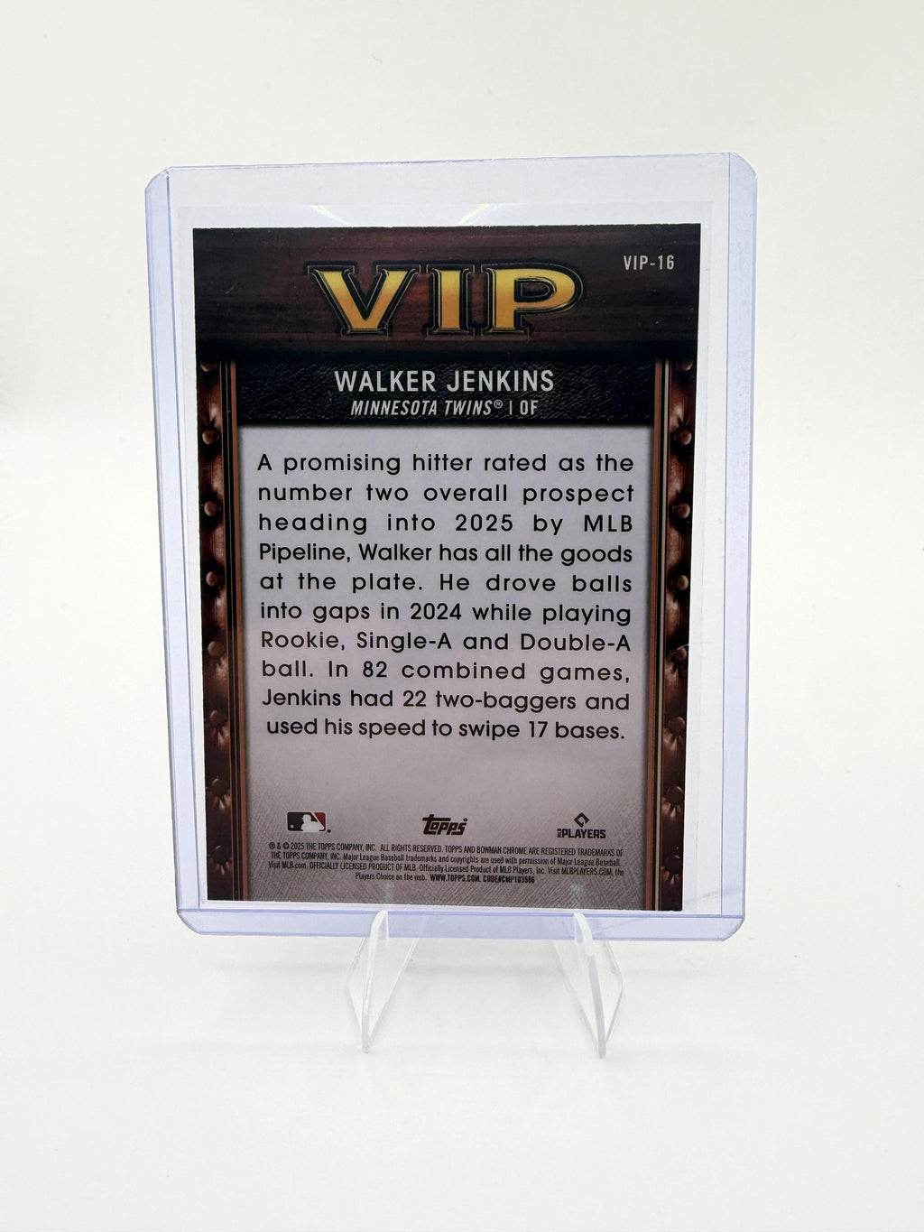 2025 Bowman Chrome Walker Jenkins VIP Very Important Prospects Insert Card #16