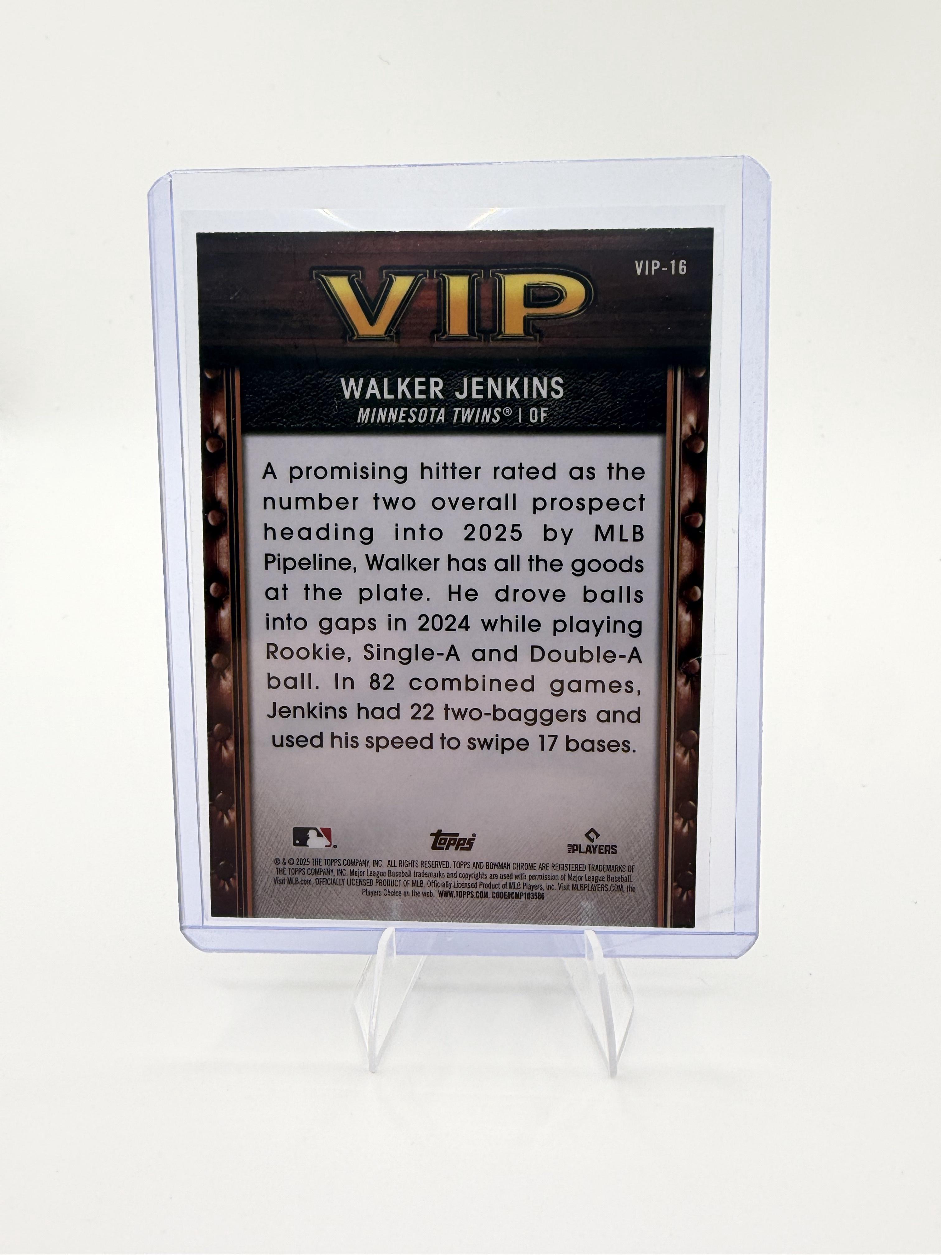 2025 Bowman Chrome Walker Jenkins VIP Very Important Prospects Insert Card #16