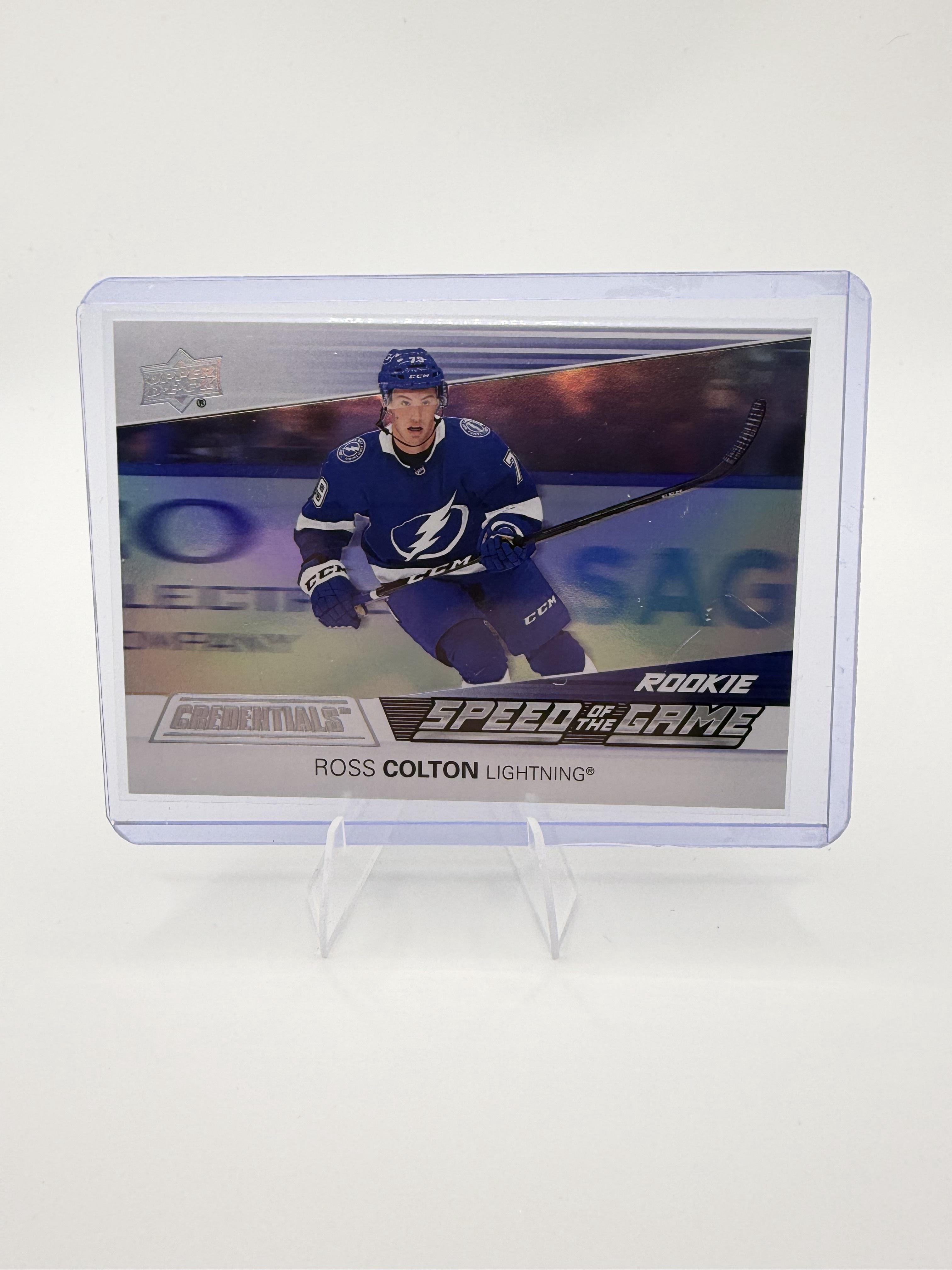 2021-22 Upper Deck Credentials Ross Colton Rookie Speed of the Game Card SGR18