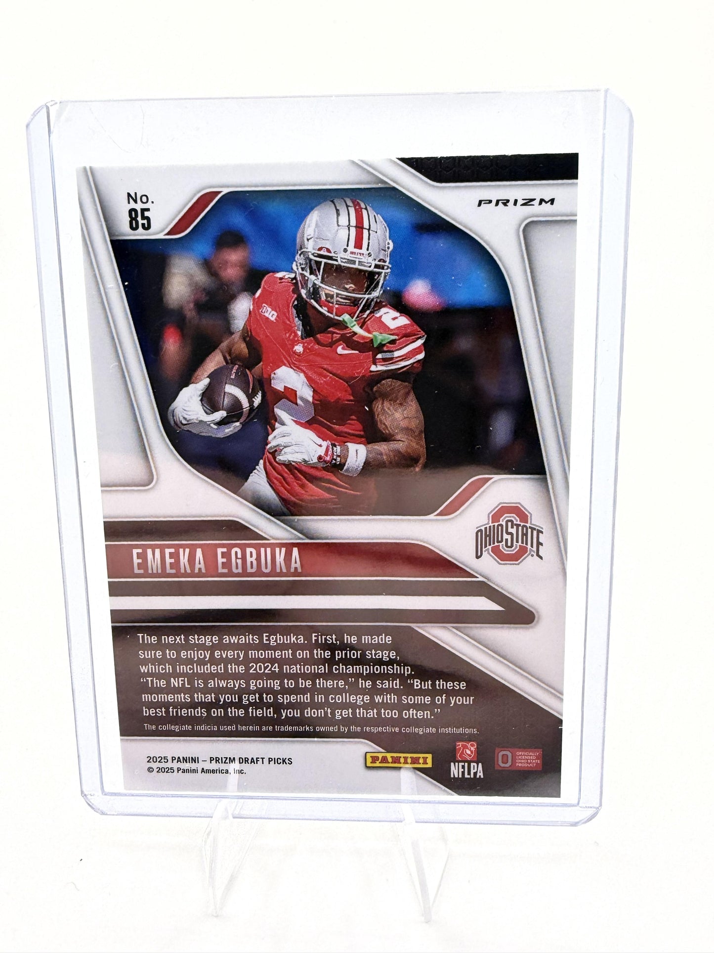 2025 Panini Prizm Draft Picks Emeka Egbuka Gold Lazer Prizm RC #85 Ohio St Card