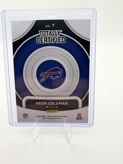 2024 Panini Totally Certified Keon Coleman On Target Rookie Card #7 Bills RC