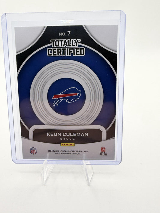 2024 Panini Totally Certified Keon Coleman On Target Rookie Card #7 Bills RC