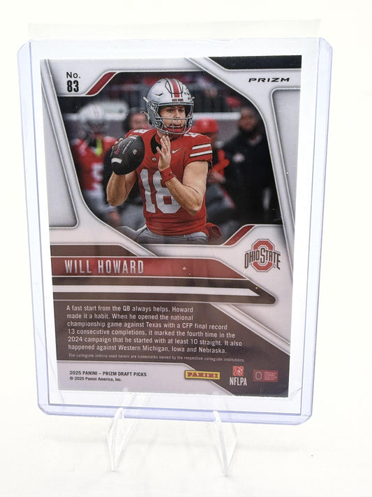 2025 Panini Prizm Draft Picks Will Howard Gold Ice Prizm RC Ohio State #83