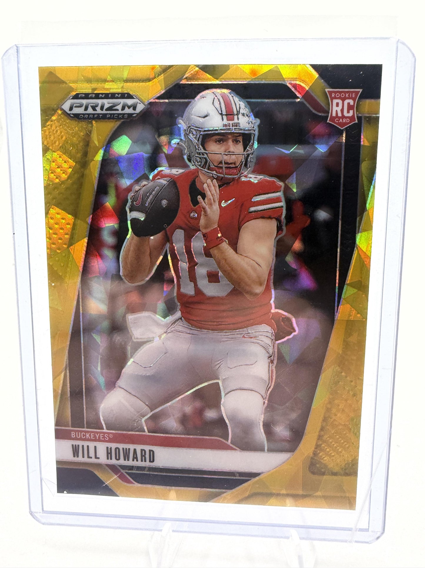 2025 Panini Prizm Draft Picks Will Howard Gold Ice Prizm RC Ohio State #83