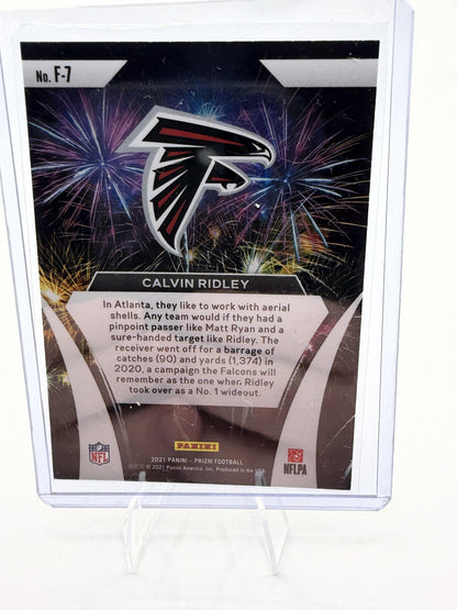 2021 Panini Prizm Calvin Ridley Fireworks Silver Prizm Falcons #F-7