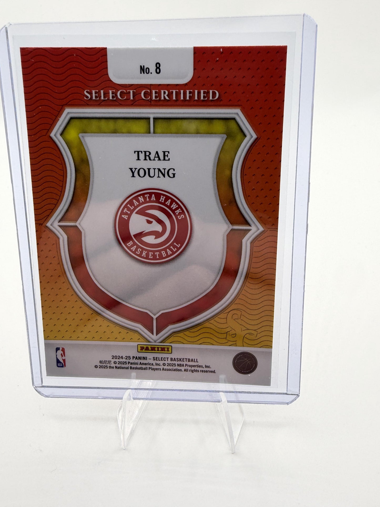 2024-25 Panini Select Basketball Trae Young Select Certified Card #8 Hawks