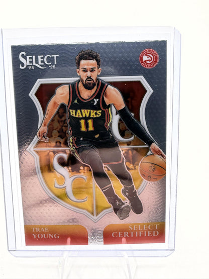 2024-25 Panini Select Basketball Trae Young Select Certified Card #8 Hawks