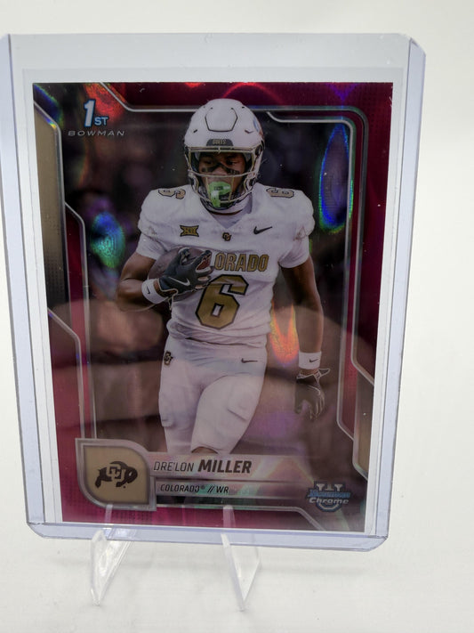 2025 Bowman Chrome Dre'lon Miller 1st Bowman Pink Lava Refractor Card Colorado