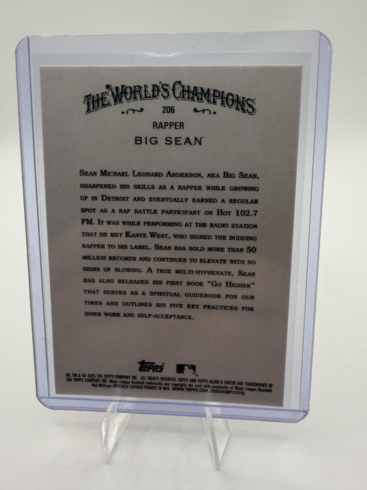 2025 Topps Allen & Ginter Big Sean Rapper Card #206 Non-Baseball Detroit