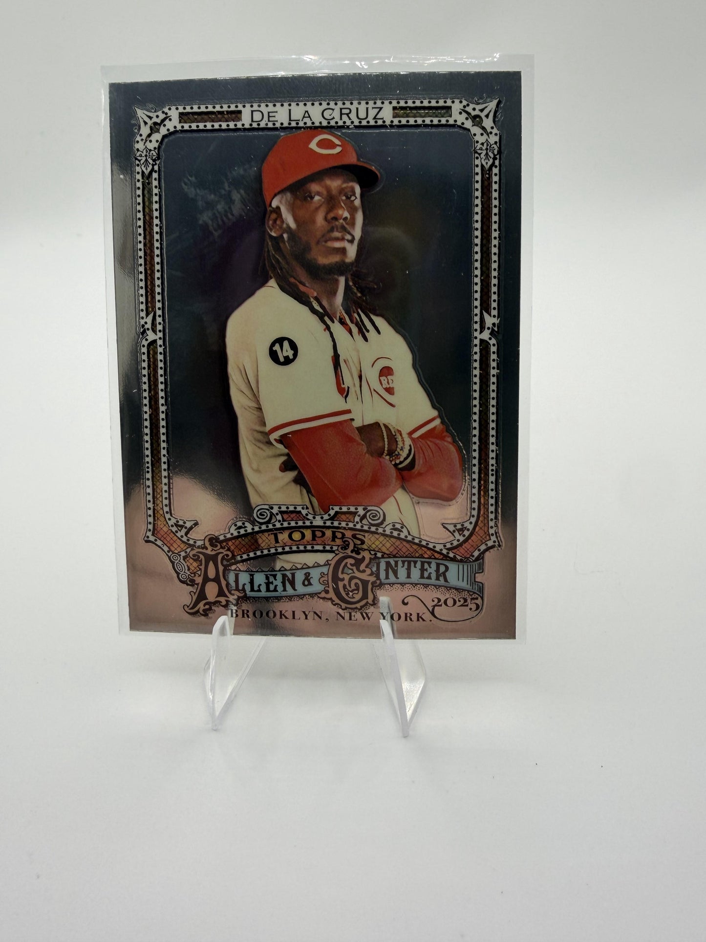 2025 Topps Allen & Ginter Elly De La Cruz Silver Portrait Foil Card #133 Reds