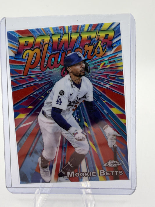 2025 Topps Chrome Mookie Betts Power Players Prizm Refractor Card #PP-41 Dodgers