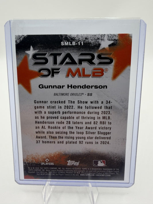 2026 Topps Stars of MLB Gunnar Henderson Orioles Card #SMLB-11