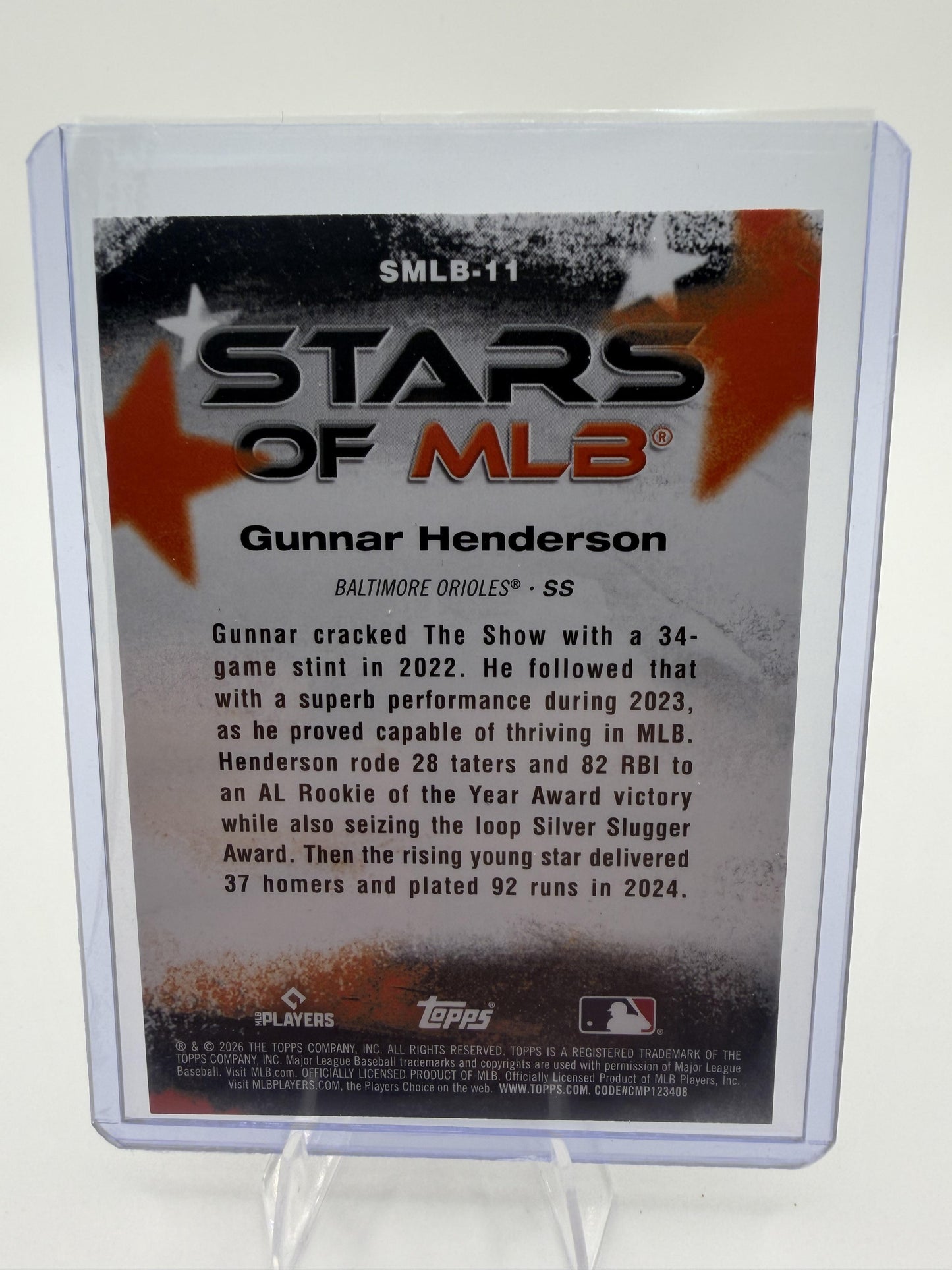 2026 Topps Stars of MLB Gunnar Henderson Orioles Card #SMLB-11