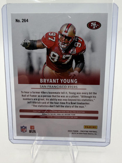 2024 Panini Prestige Bryant Young Diamond Xtra Points Card #264 49ers HOF