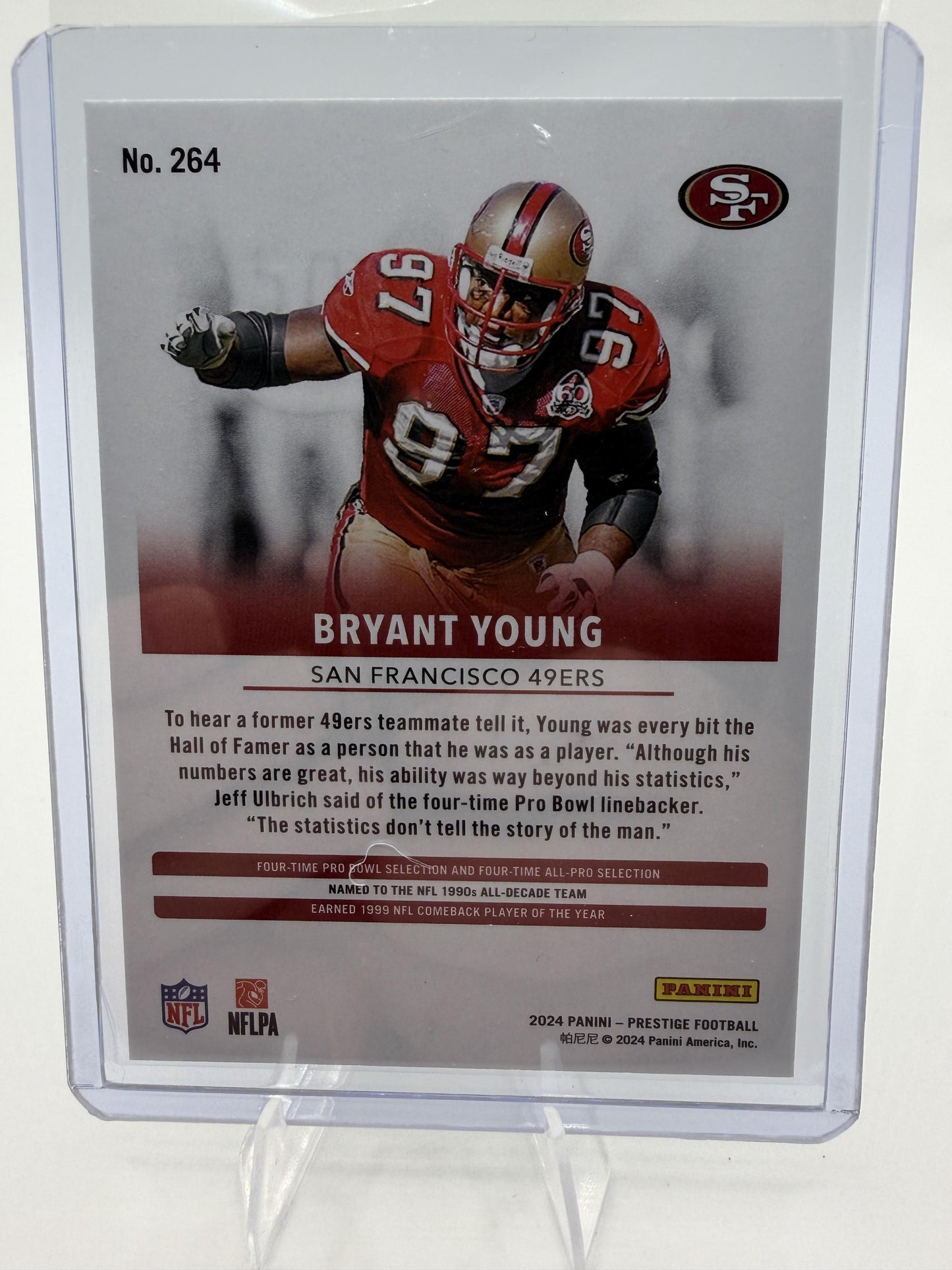 2024 Panini Prestige Bryant Young Diamond Xtra Points Card #264 49ers HOF