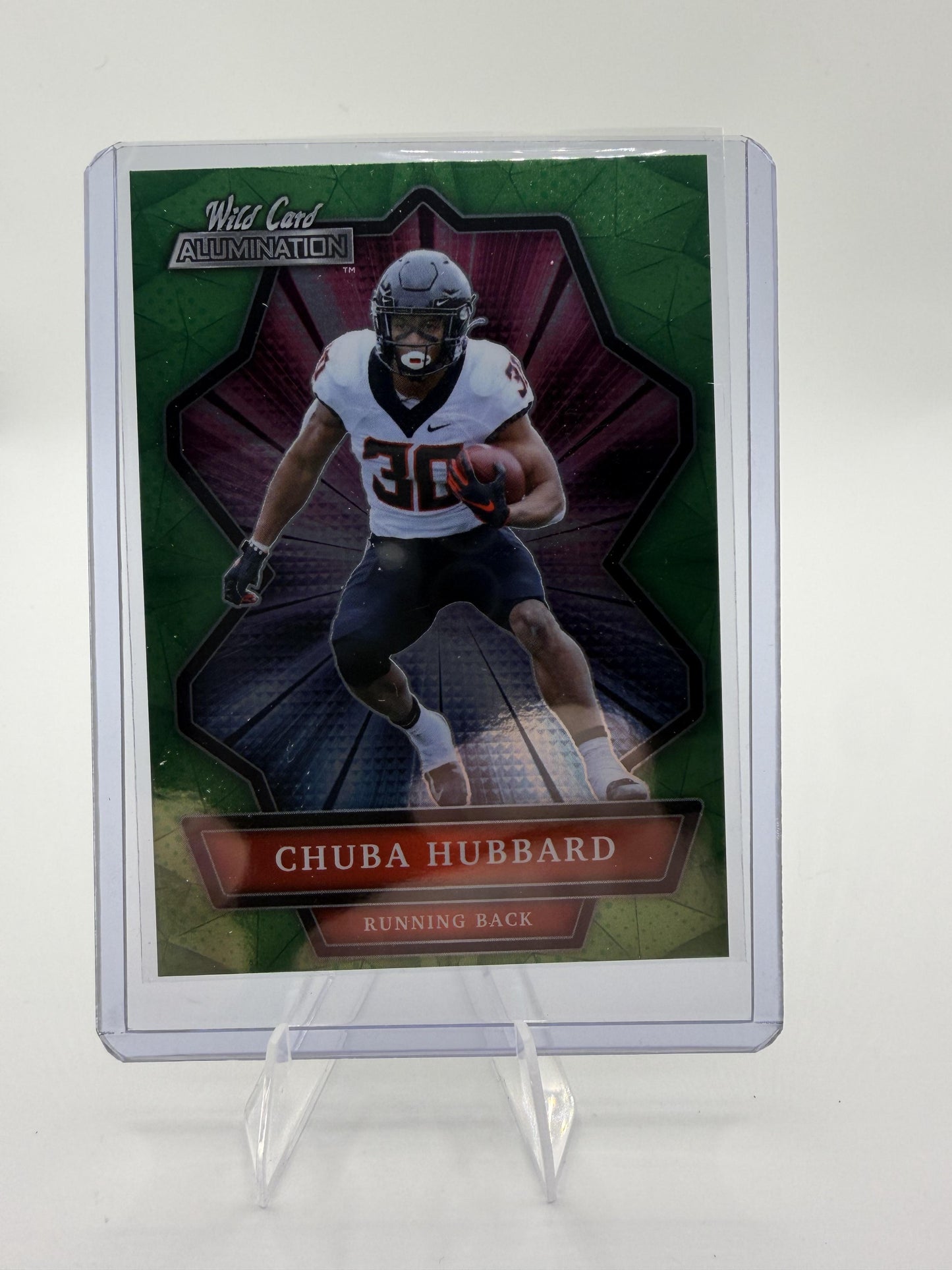 2021 Wild Card Alumination Chuba Hubbard Green Parallel RC Card #ABC-24