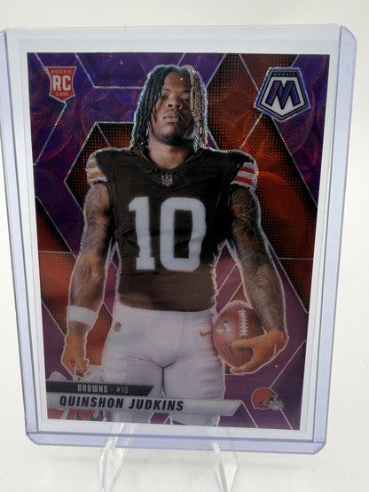2025 Panini Mosaic Quinshon Judkins Purple Scope Prizm RC Card #276 Browns SP
