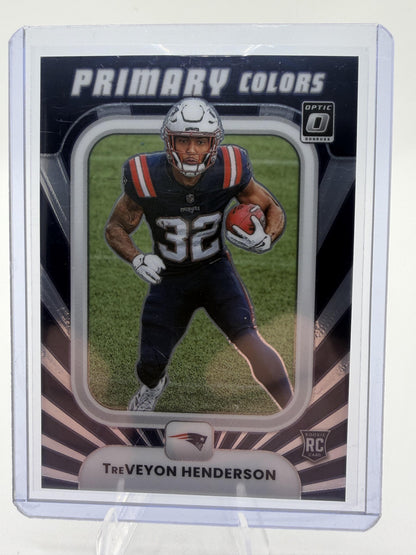 2025 Panini Donruss Optic TreVeyon Henderson Primary Colors RC Card #20 Pats