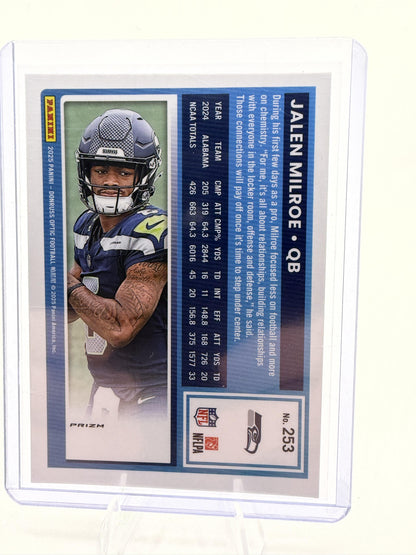 2025 Donruss Optic Jalen Milroe Rated Rookie Fire Emoji SSP Case Hit Card #253
