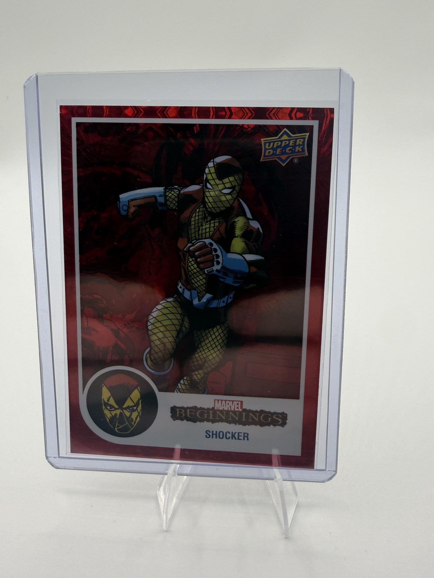 2022 Upper Deck Marvel Beginnings Shocker Red Supernova Parallel Card #39